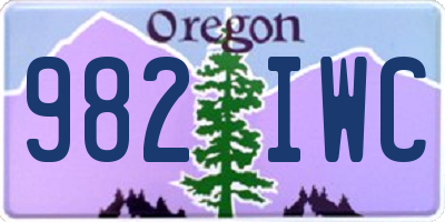OR license plate 982IWC