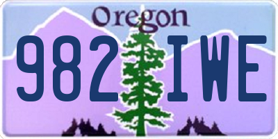 OR license plate 982IWE