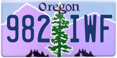 OR license plate 982IWF
