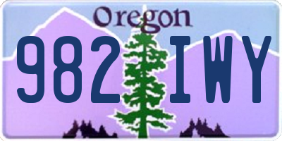 OR license plate 982IWY