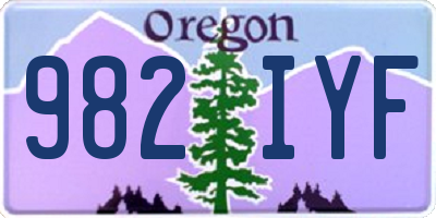 OR license plate 982IYF