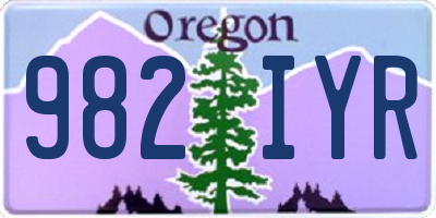 OR license plate 982IYR