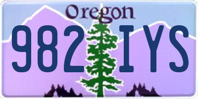 OR license plate 982IYS