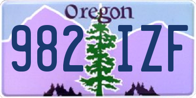 OR license plate 982IZF