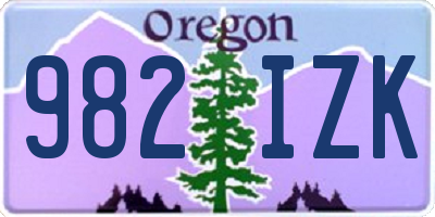 OR license plate 982IZK