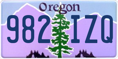 OR license plate 982IZQ