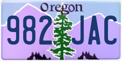 OR license plate 982JAC