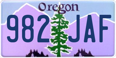 OR license plate 982JAF