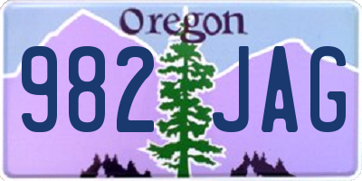 OR license plate 982JAG