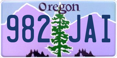 OR license plate 982JAI