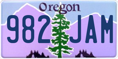 OR license plate 982JAM