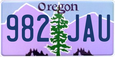 OR license plate 982JAU