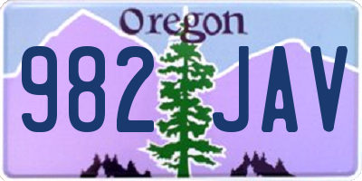 OR license plate 982JAV