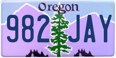 OR license plate 982JAY