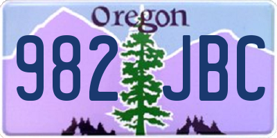 OR license plate 982JBC