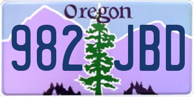 OR license plate 982JBD