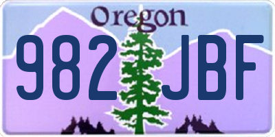 OR license plate 982JBF