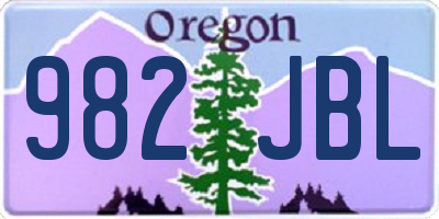 OR license plate 982JBL