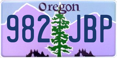 OR license plate 982JBP