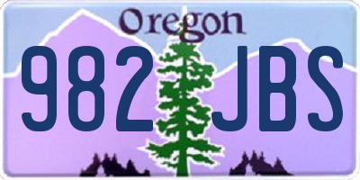 OR license plate 982JBS