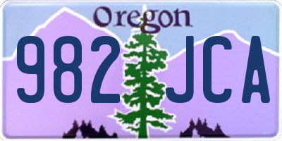 OR license plate 982JCA