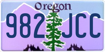 OR license plate 982JCC
