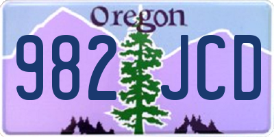 OR license plate 982JCD