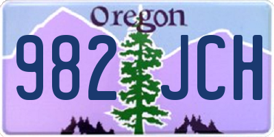 OR license plate 982JCH