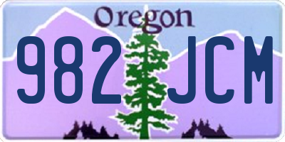 OR license plate 982JCM