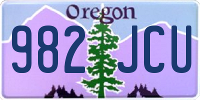 OR license plate 982JCU