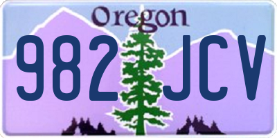 OR license plate 982JCV