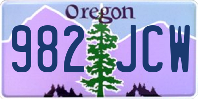 OR license plate 982JCW