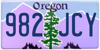 OR license plate 982JCY