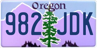 OR license plate 982JDK