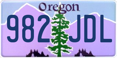 OR license plate 982JDL