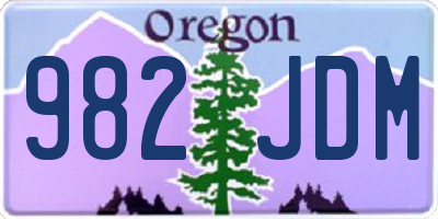 OR license plate 982JDM