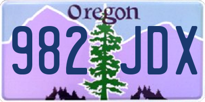 OR license plate 982JDX