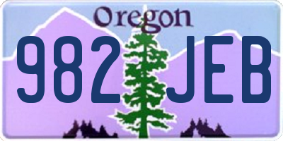 OR license plate 982JEB