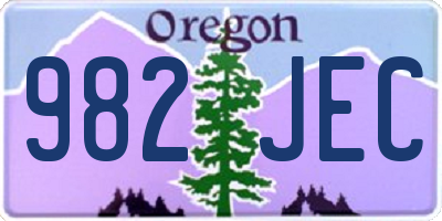OR license plate 982JEC