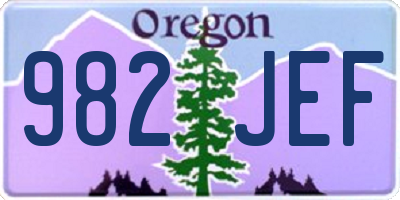 OR license plate 982JEF