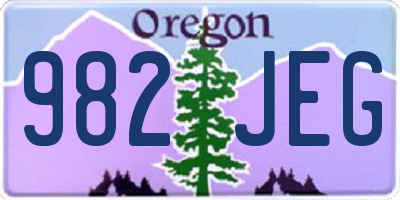 OR license plate 982JEG