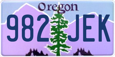 OR license plate 982JEK