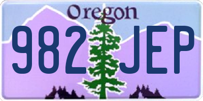 OR license plate 982JEP