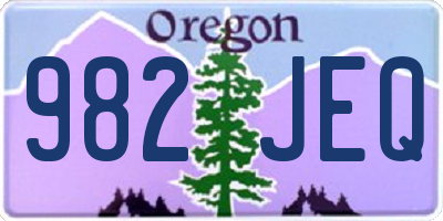 OR license plate 982JEQ