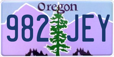 OR license plate 982JEY