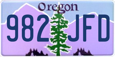 OR license plate 982JFD