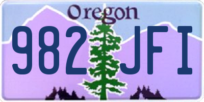 OR license plate 982JFI