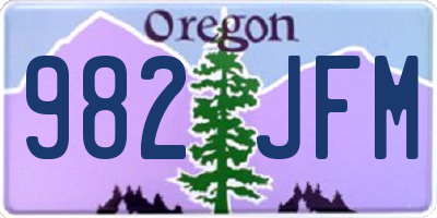 OR license plate 982JFM