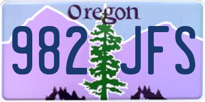 OR license plate 982JFS