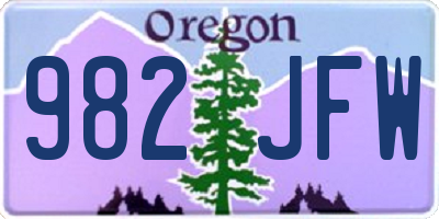 OR license plate 982JFW